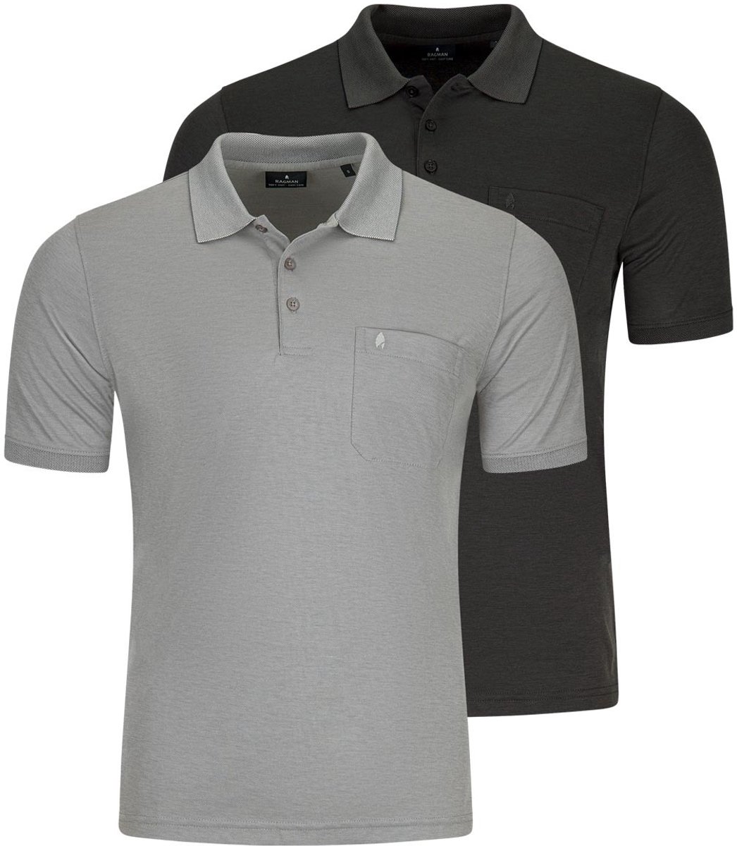 RAGMAN Heren poloshirt 2 pack Basic