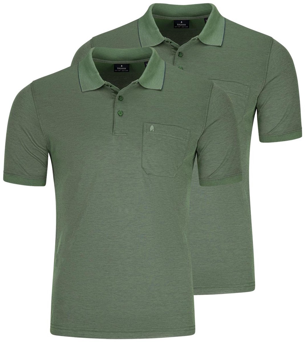 RAGMAN Heren poloshirt 2 pack Basic