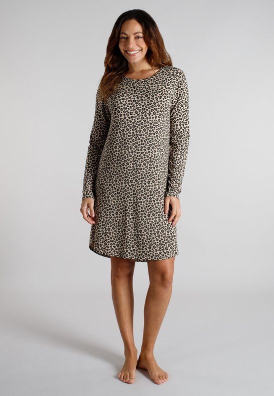 TOM TAILOR Naila - Dames nachthemd lange mouw - Dierenprint
