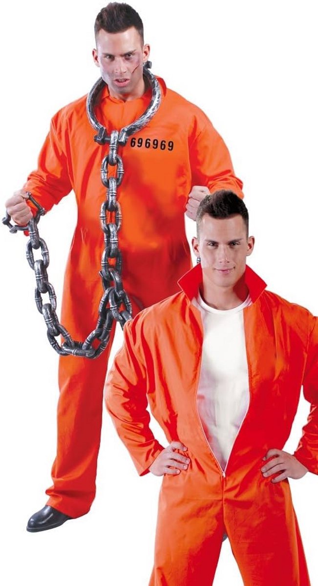 Gevangenispak Kostuum voor Mannen - Donkere Outfit met Nummer