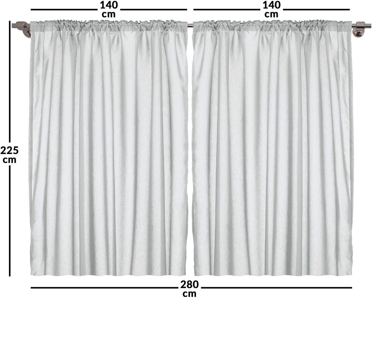 ABAKUHAUS Rustiek Gordijn met Boze Oog, Lotus, met Bandjes, Lussen en Haken voor de Woonkamer, 280 x 225 cm, Zwart-Wit
