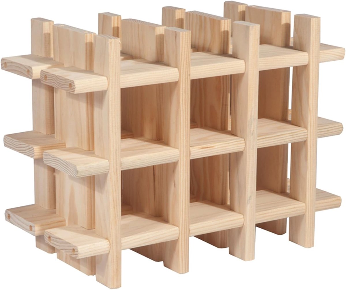Modulair Wijnrek - Flessenhouder - Wijn Opslag - Stapelbaar Ontwerp - 32x43x22 cm - Grenenhout