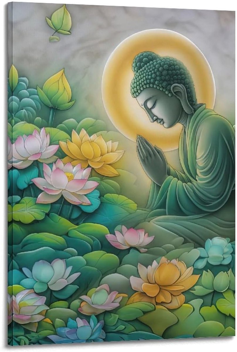 Meditatieposters - Zen Lotus Kunst - Woonkamer Decoratie - Hoge Resolutie Print - 20 x 30 cm