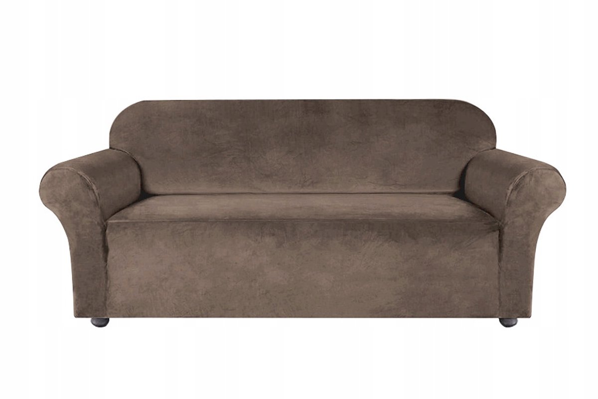 Ubieramy-meble - 2-Zits Bankhoes - Kakaobruin Velours - Bescherming en Elegant