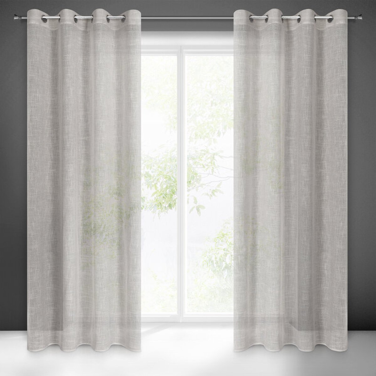 Eurofirany - Gordijn - Zilver - 140x250 cm - 100% Polyester