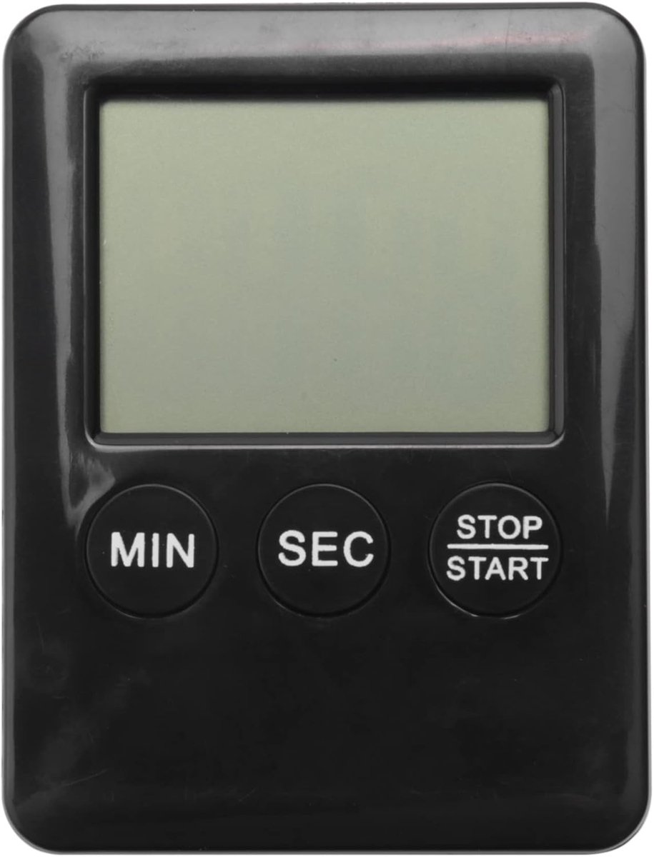 Keukenwekker Kookwekker - Digitale Timer Ei - Koken Bakken - Met Magneet - 7x6x1 cm - Zwart