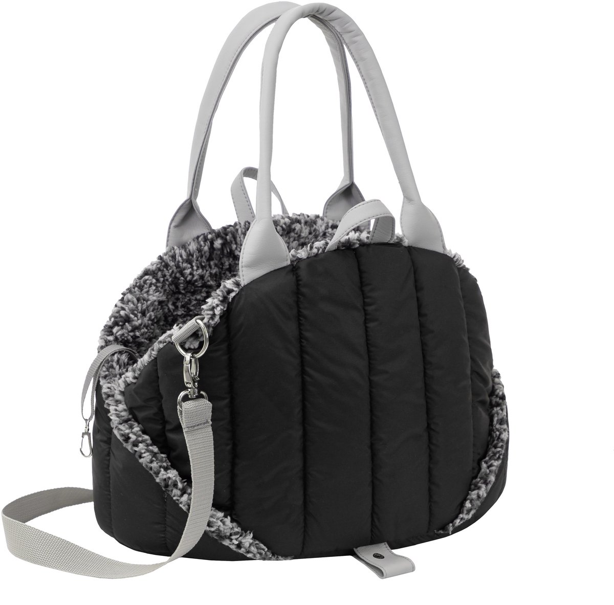 Doggy R1 Sea Shell Zwart - Honden draagtas S - Stijlvol en praktisch - Comfortabel en veilig - Voor kleine honden
