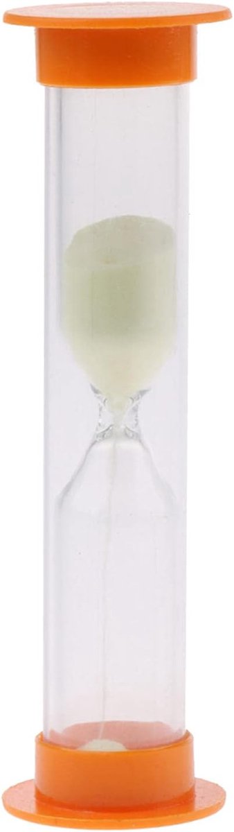 Zandloper - Keukentimer Zandklok - Tandenpoetsen Kinderen - Glow in the Dark - 2.5 x 8.6 cm - Oranje