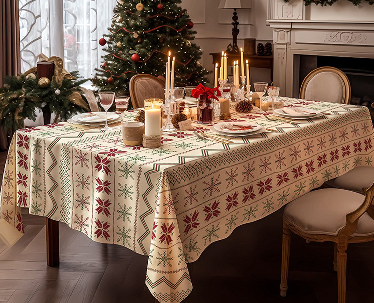 Meble od Nowa - Kersttafelkleed - 140x180cm - Beige - Rechthoekig