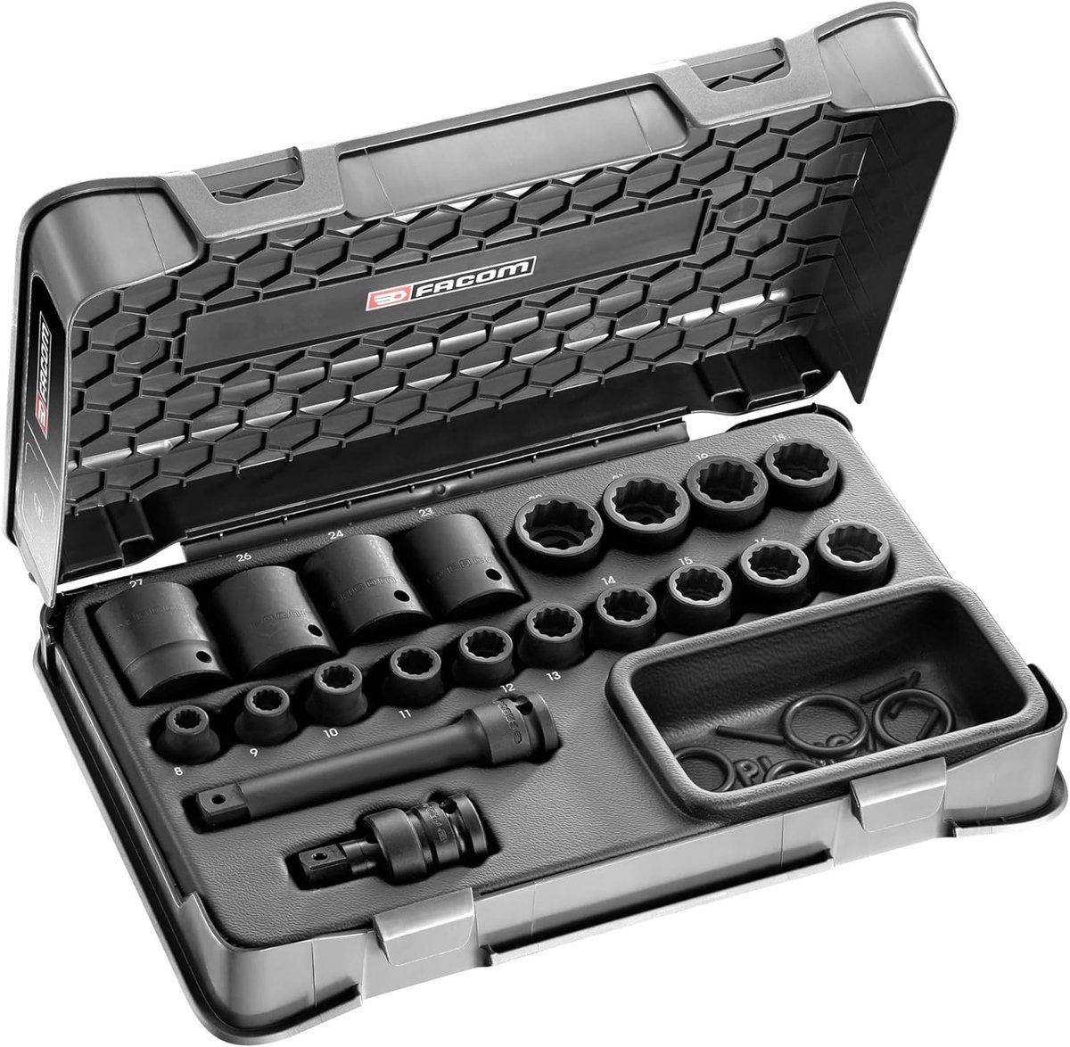 Slagdoppen Set - Dopsleutel Bits - Mechanisch Werk - 12 Kant Profiel - 8 - 27 mm - Zilver
