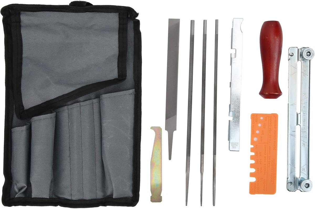 Kettingzaag Slijper - Vijlen Set - Scherp Houden - Compleet Gereedschap - 10 Delig - Blauw