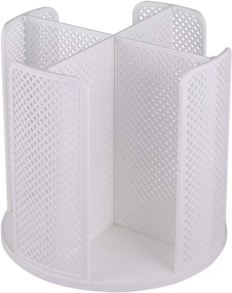 Beker Dispenser - Deksel Organizer - Koffiehoek Inrichten - 360 Graden Rotatie - 4 Vakken - Wit