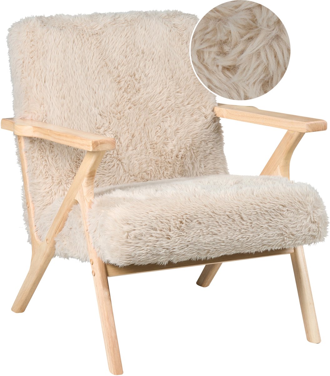 KISA - Fauteuil - Lichtbeige - Kunstbont