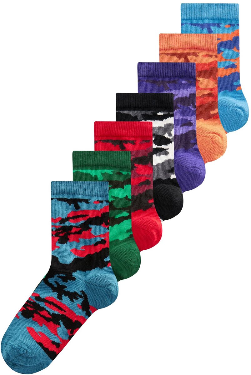 Next - Jongens - Set van 7 paar sokken met hoog katoengehalte - Blauw