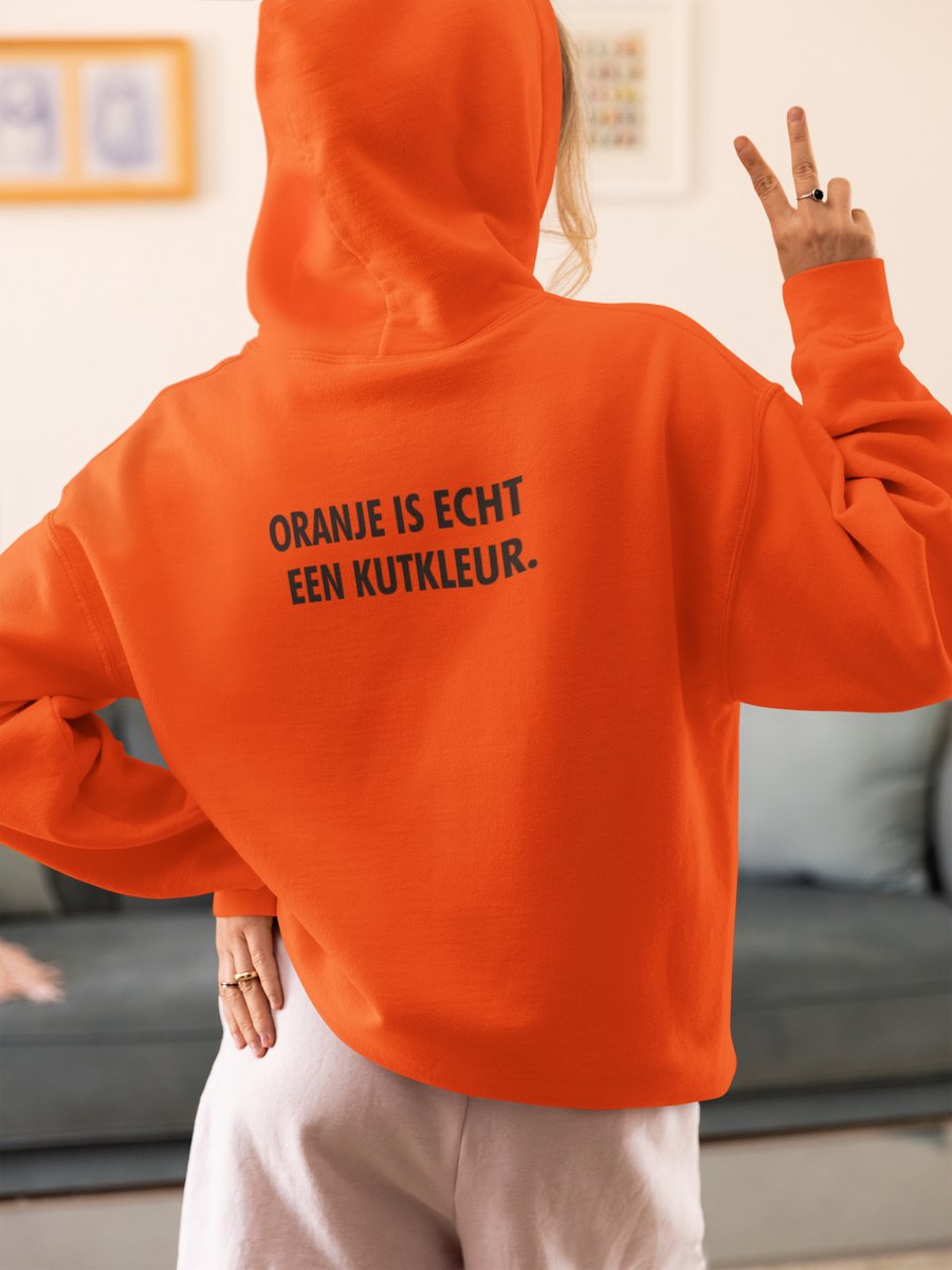 Hoodie oranje M - Oranje is echt een kutkleur - soBAD. - Koningsdag - Unisex - Oranje - Voetbal - Nederland