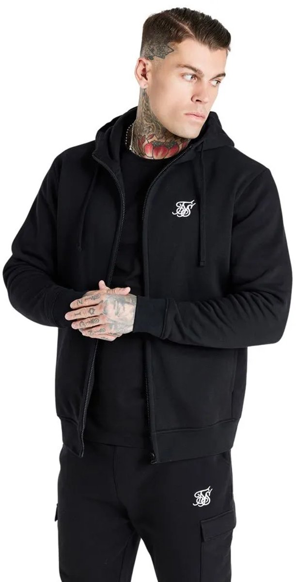 Siksilk Essential Funnel Sweatshirt Met Rits Zwart S Man