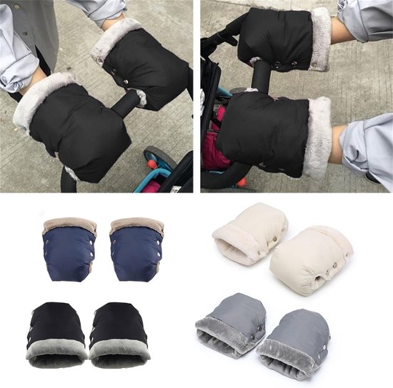 Kinderwagen Hand Muff - Wanten Kinderwagen - Winterse Uitjes - Spatwaterdicht Winddicht - 16 x 21 x 6 cm - Grijs — afbeelding 2
