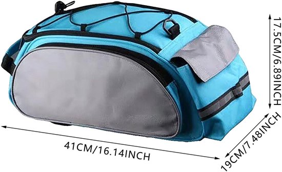 Bagagedragertas - Een waterdichte PVC-tas voor e-bikes met bagagedrager, geschikt voor woon-werkverkeer, toertochten, boodschappen doen en fietsen (blauw). van Merkloos — afbeelding 2