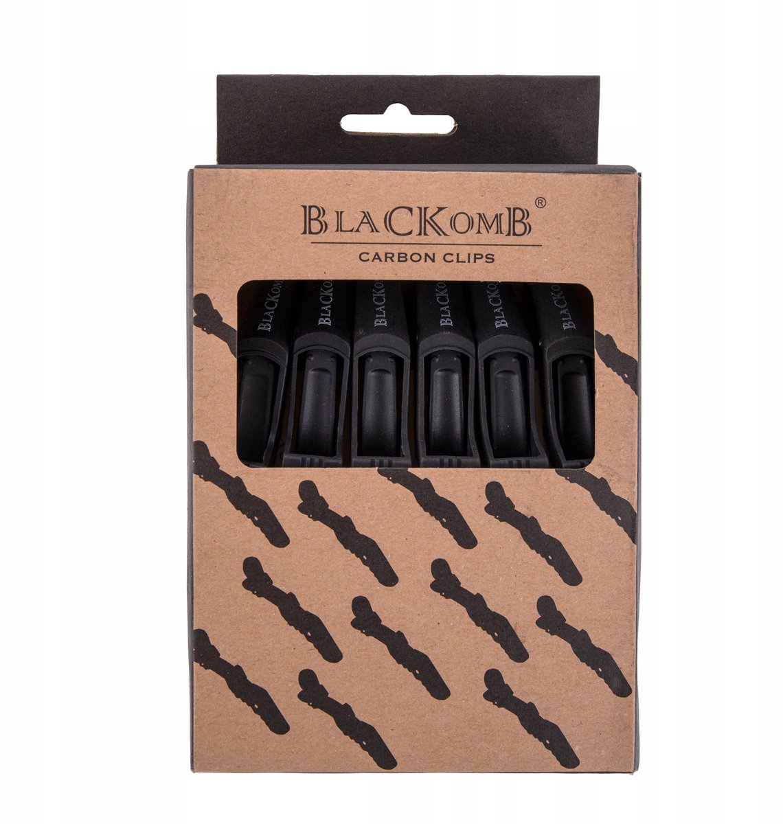 Blackomb haarspelden klemmen krokodillen klemmen - kappersaccessoires - 6 stuks carbon zwart