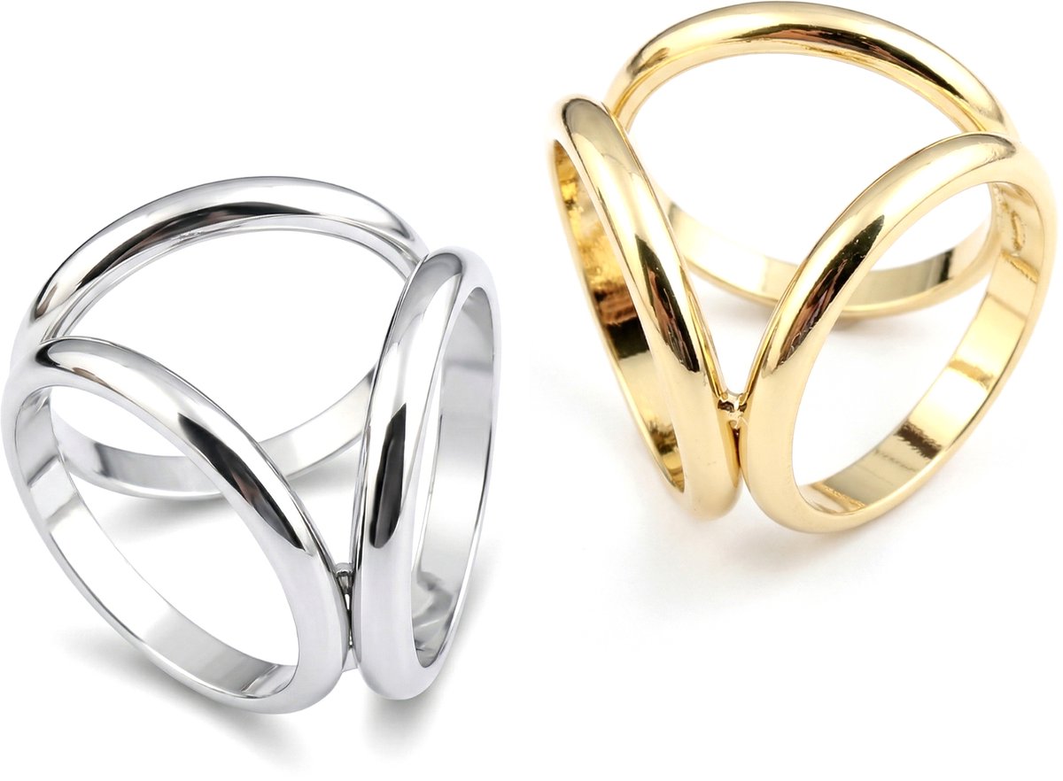 Purepeak Sjaalring Set 2 Stuks - Sjaalklem - Sjaalclip - Goud - Zilver