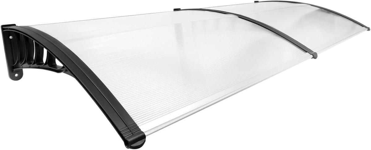 Deur Luifel - Buiten Overkapping - Regen Bescherming - Aluminium Polycarbonaat - 115 x 93 cm - Zilverkleurig