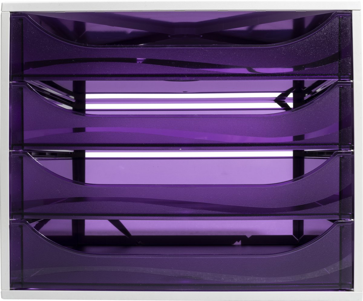 Exacompta Ladenblok ECOBOX 4 laden. Pallet van 32 stuks - Purper - 228619D