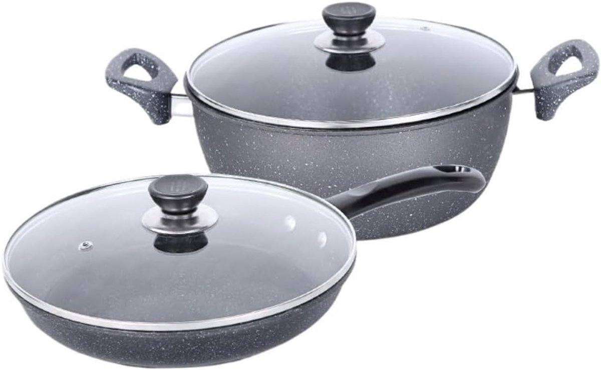 Pannenset - Soeppan Koekenpan - Dagelijks Koken - Alle Kookplaten - 2-delig