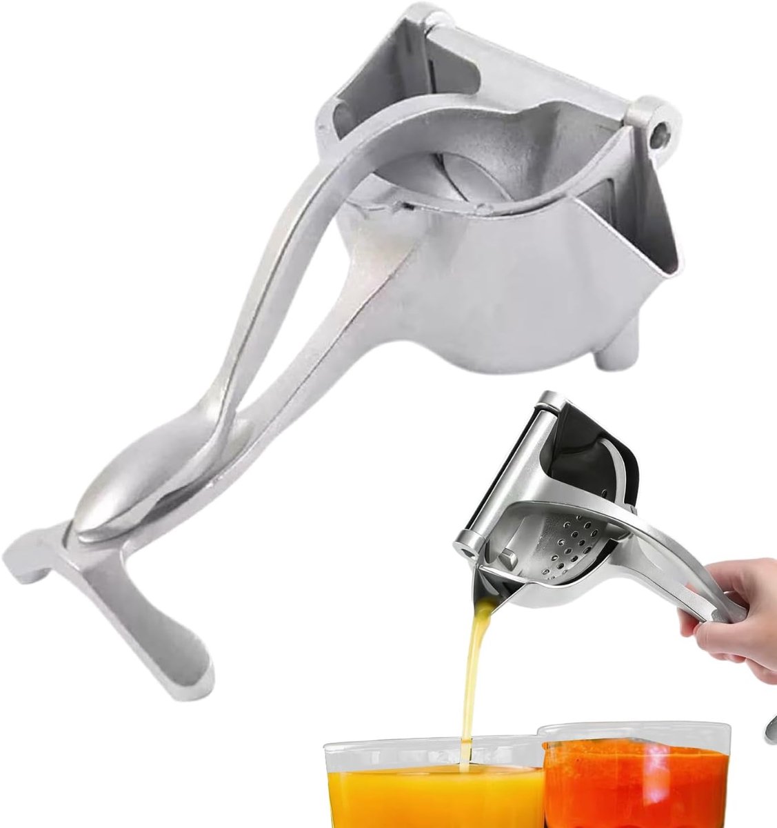 Citruspers Aluminium - Handige Pers - Verse Sapjes - Ergonomisch Handvat - 220g Gewicht