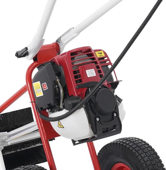 Benzine Veegmachine - Handmatige Sneeuwfrees - Tuin Terras Reiniging - Verstelbare Handgreep - 60x60x96 cm - Zwart Rood van Merkloos	 — afbeelding 5
