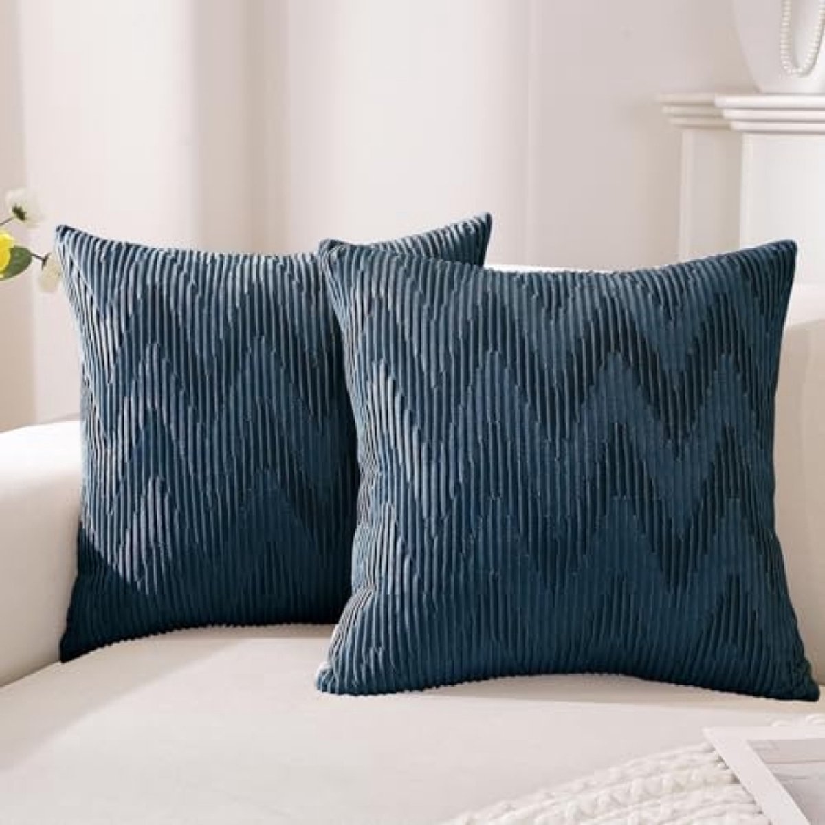 PromoHome Fluweel Kussenhoezen 40x40 cm Set van 2 – Zachte Velvet Sierkussenslopen met Onzichtbare Rits – Luxe Decoratieve Kussens voor Bank, Woonkamer en Slaapkamer