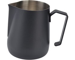 Melkopschuimkan - Opschuim beker - Koffie Barista - Verdikte RVS - 450 ml - Zwart
