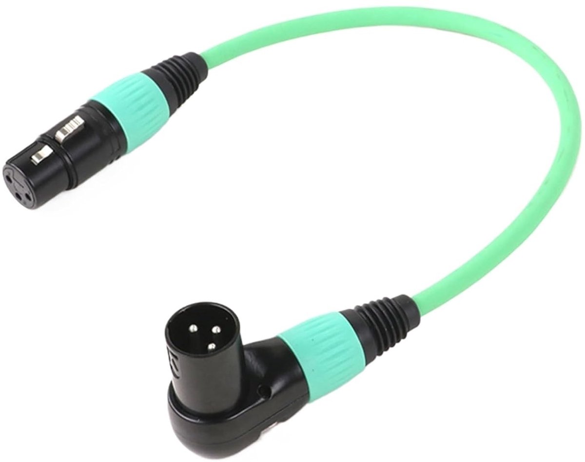 Haakse XLR kabel - Microfoon kabel - Audio-aansluiting - 3-polig gebalanceerd - 15 meter - Groen