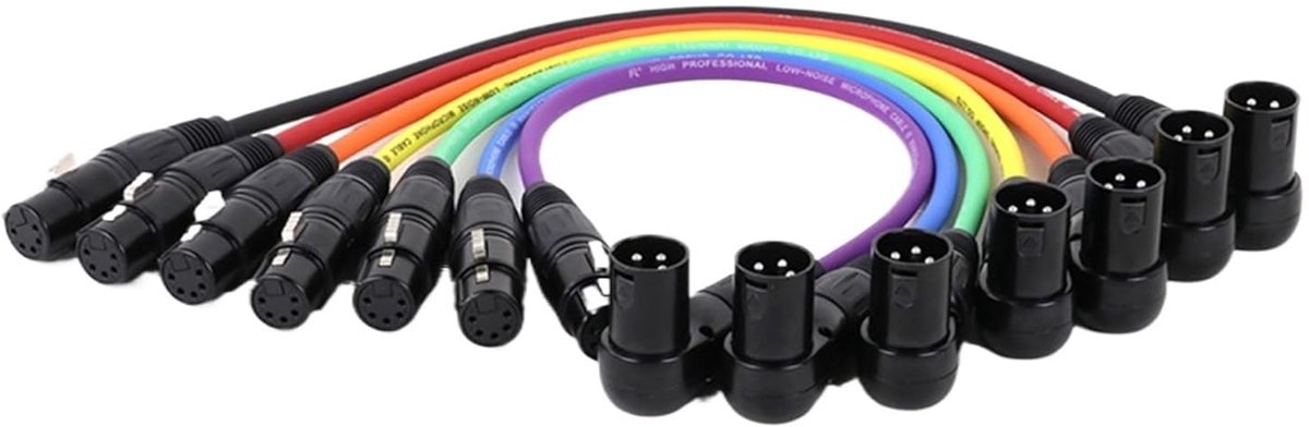 XLR Kabel Adapter - Haakse Stekker Bus - Audio Verbinding - 5-polig naar 3-polig - 5 meter - Wit