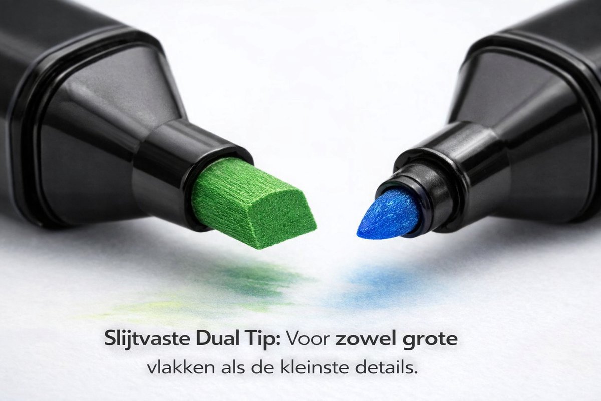 Twinmarkers 204 Stuks - Stift - Professionele Alcohol Stiften Set - Dubbelzijdige Markers voor Tekenen & Manga - Kleuren voor kinderen en volwassenen - Markeerstiften - Tekenset — afbeelding 9