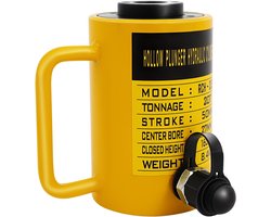 Hydraulische Cilinder - Fleskrik Kracht - Zwaar Tillen - 20 Ton Capaciteit - 50mm Slag - Geel Zwart