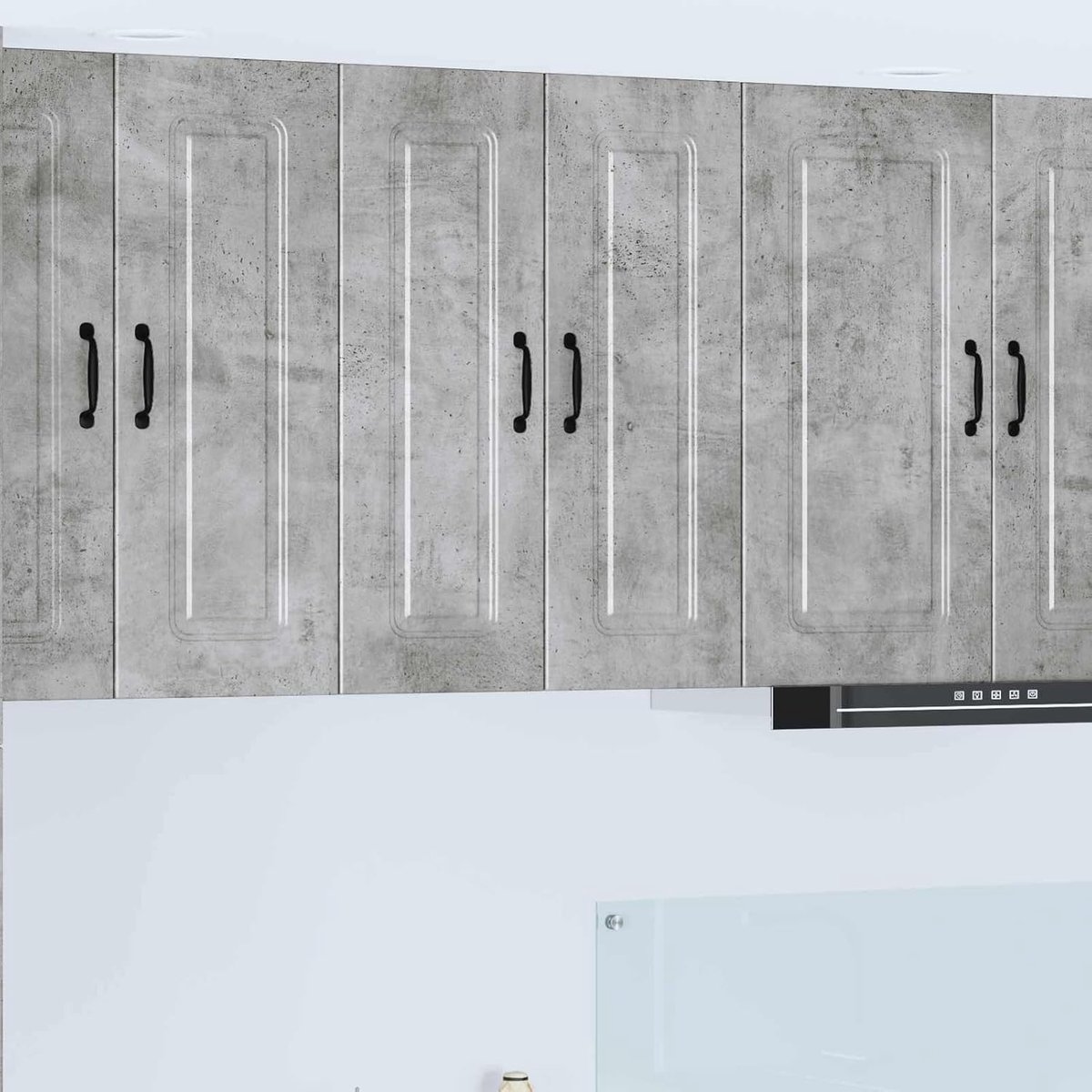 Keukenkast Hangend - Keuken Opbergkast - Keuken Organiseren - Betonlook Afwerking - 60x31x80 cm - Grijs
