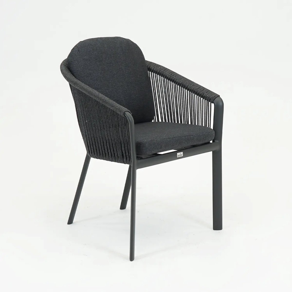 VITA - Belladonne fauteuil - creme - Weersbestendig rope - Met zit en rug kussen - 2 jaar garantie - gepoedercoat aluminium - olefin kussens - optimaal zitcomfort - Tuinstoel - Dining stoel