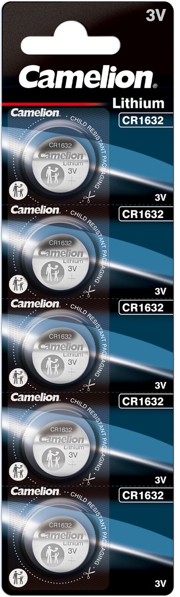 Camelion Lithium knoopcel CR1632, 3 Volt - 5 stuks