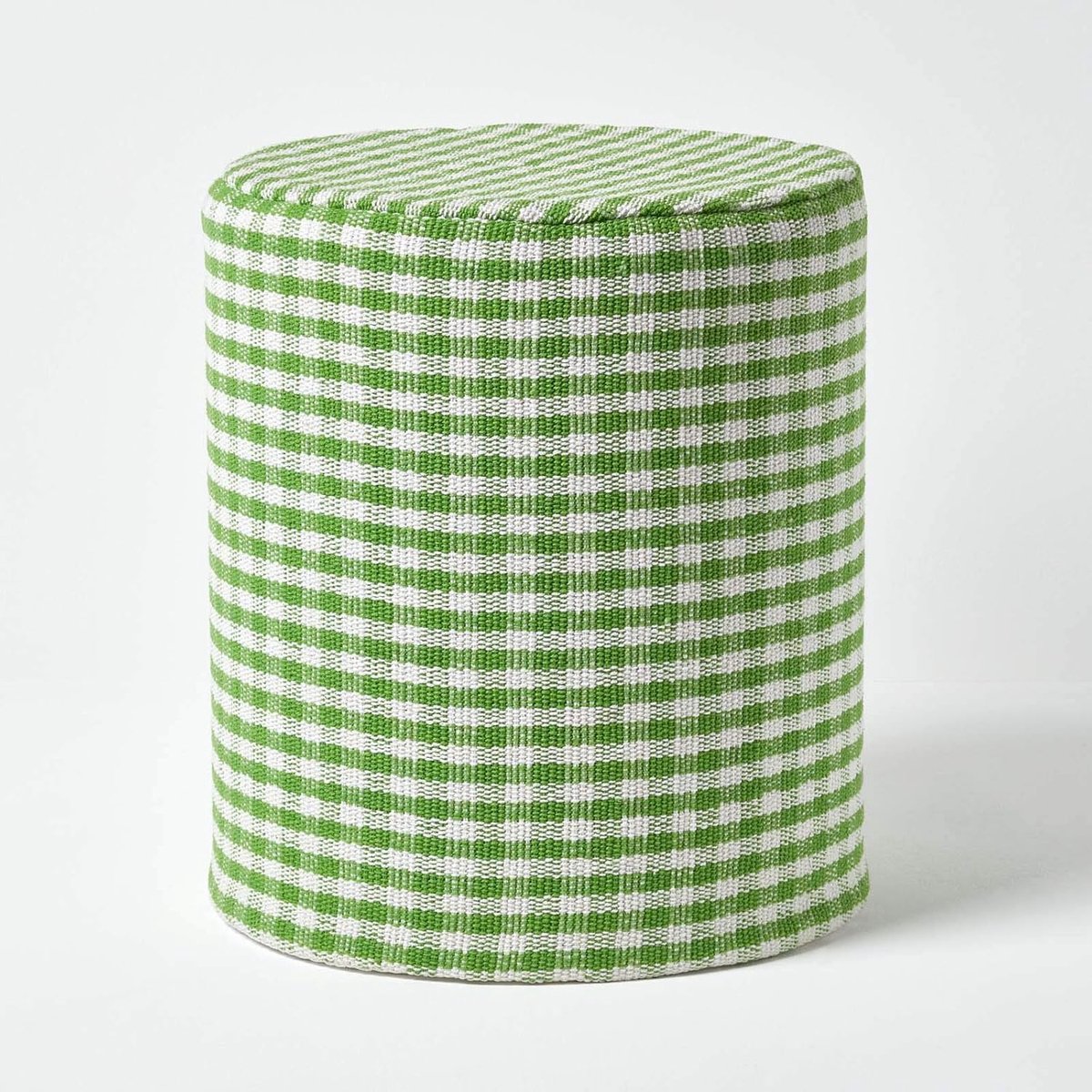 Katoenen Poef - Zitkruk Voetenbank - Extra Zitplaats - Handgemaakt Design - 40x40x42cm - Groen