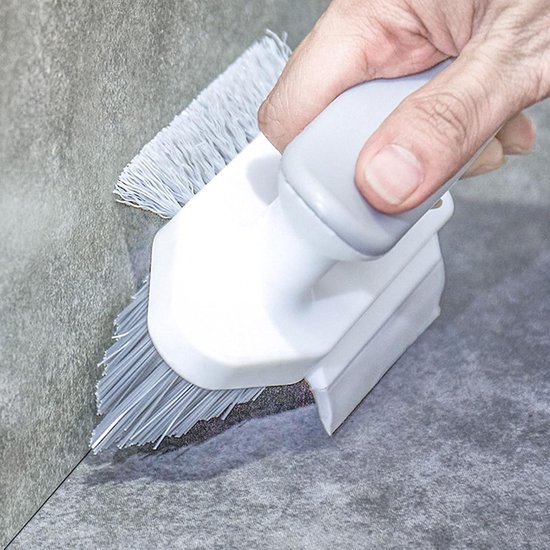 V-vormige Borstel - Voegenreiniger Hoekborstel - Badkamer Keuken Reinigen - Schuine Kop 90 Graden - 14.9 x 9.3 cm - Grijs — afbeelding 5