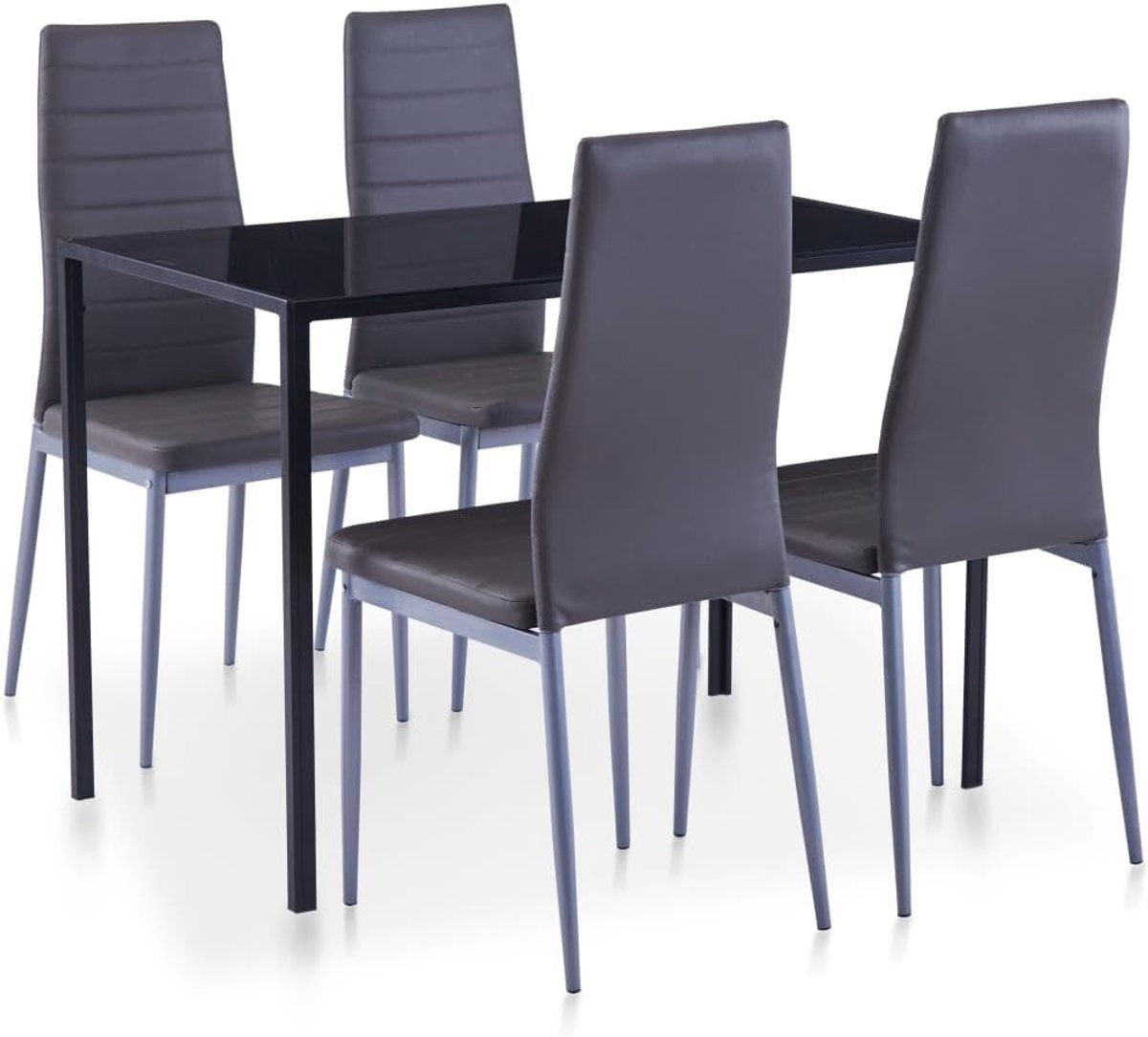 Eetkamerset - Eettafel met stoelen - Gezellig dineren - Gehard glazen tafelblad - 60 x 105