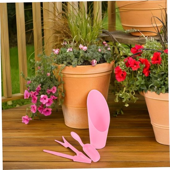 Tuingereedschap Set - Planten Hulpstukken - Kleine Planten Verpotten - Kunststof Materiaal - 158 cm Lengte - Roze van Tuingereedschap. — afbeelding 2