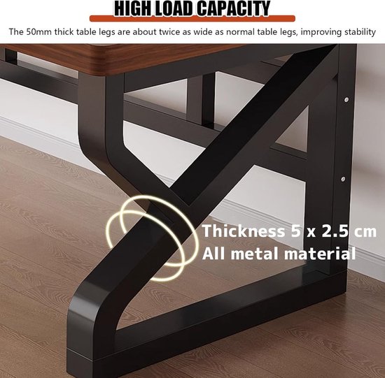 Gaming bureau - Werktafel - Thuis kantoor - Massief houten blad - 100x50 cm - Wit — afbeelding 3