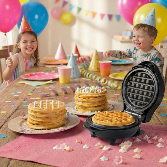 Bestron Wafelijzer - AMW500Z - 550W - Mini wafel - Anti aanbaklaag - Zwart - 5 jaar garantie van Bestron — afbeelding 4