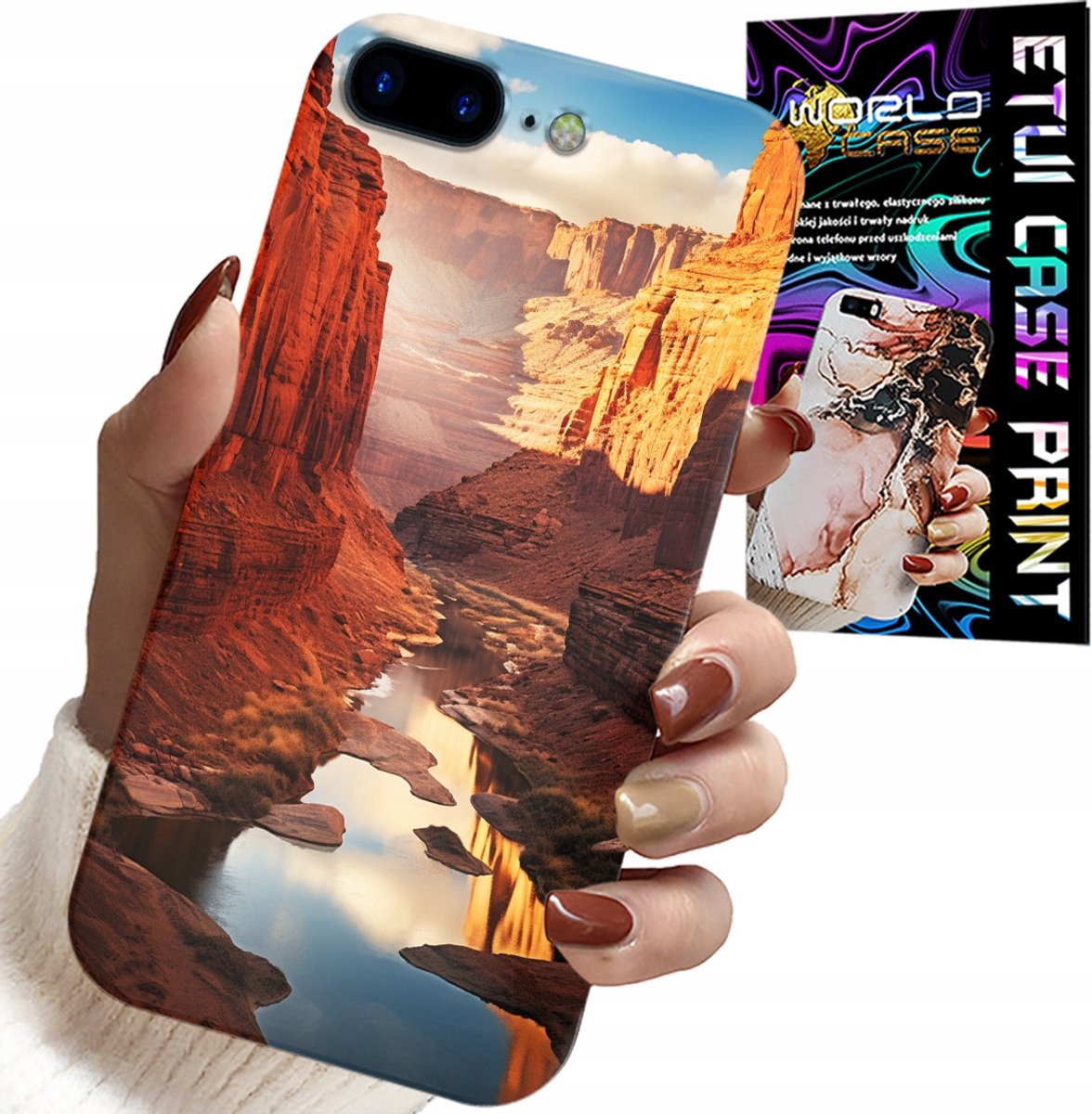 IPHONE HOESJE (7 PLUS) - GRAND CANYON WOESTIJN PRACHTIGE PATRONEN