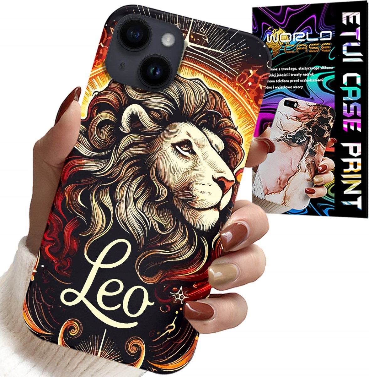 HOESJE VOOR IPHONE 14 PLUS - LEEUW, STERRENBEELD ASTRONOMIE, HOESJE + GLAS