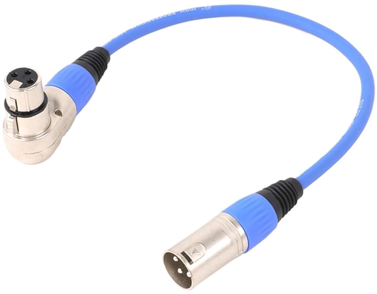 Microfoonkabel - XLR kabel - Audioverbinding - Haakse stekker - 03m tot 25m - Blauw