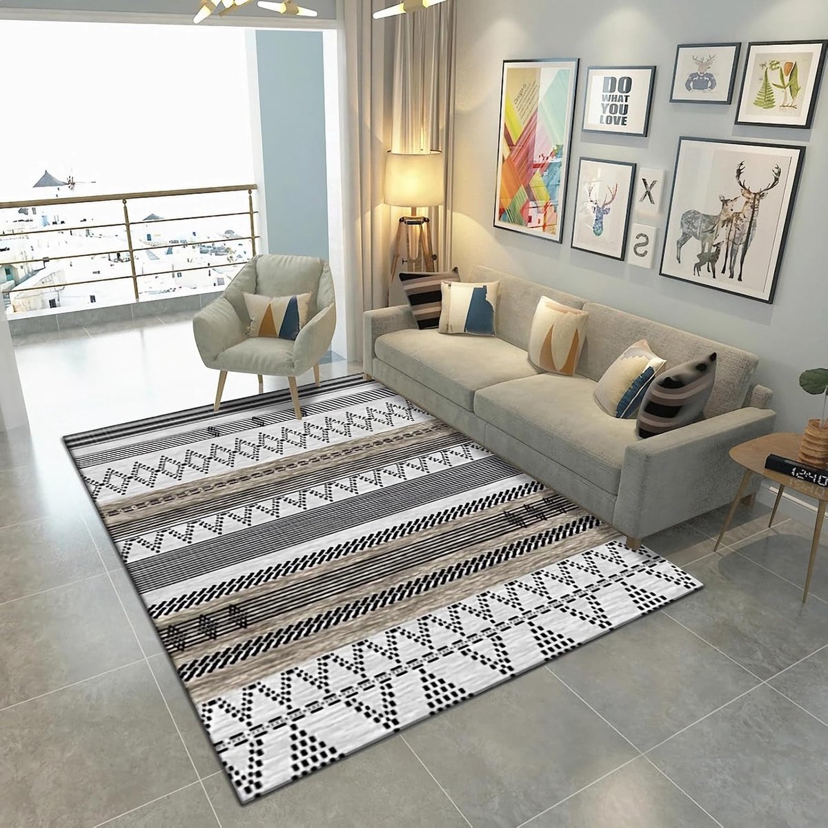 Kindertapijt Gestreept - Zachte Vloerbedekking - Kamer Decoratie - Antislip en Wasbaar - 1