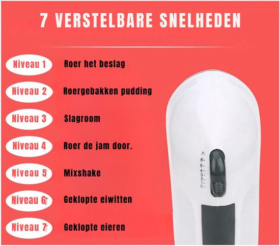 RWB® Mixer met Mengkom - Keuken Mixer - Mix Machine - Zwart - 28 x 16 x 29 cm van Merkloos — afbeelding 2