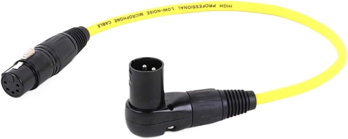 XLR Kabeladapter - Haakse Connector - Audio Verbinding - 90 Graden Hoek - 10 Meter - Geel